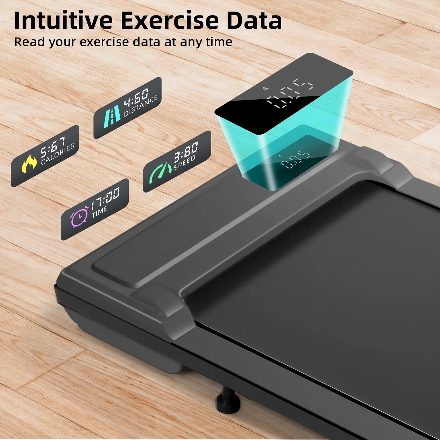 Walking Pad, 2 in 1 under Desk Treadmill with Remote Control、Led Display, 300 Lbs Portable Treadmill for Home/Office (Black)