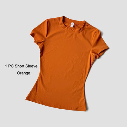 Sports Sets Fitness Hip-lifting Tight Top Short Sleeve Running Workout Gym Shorts Tracksuits For Women Breathable Sports Suits