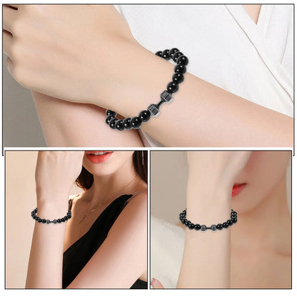 Gym For Men Cool Weighted Dumbbell Bead Bracelet Black Beaded Jewelry Exercise Wrist Weight Hand Fatigue Relief Durable Zinc