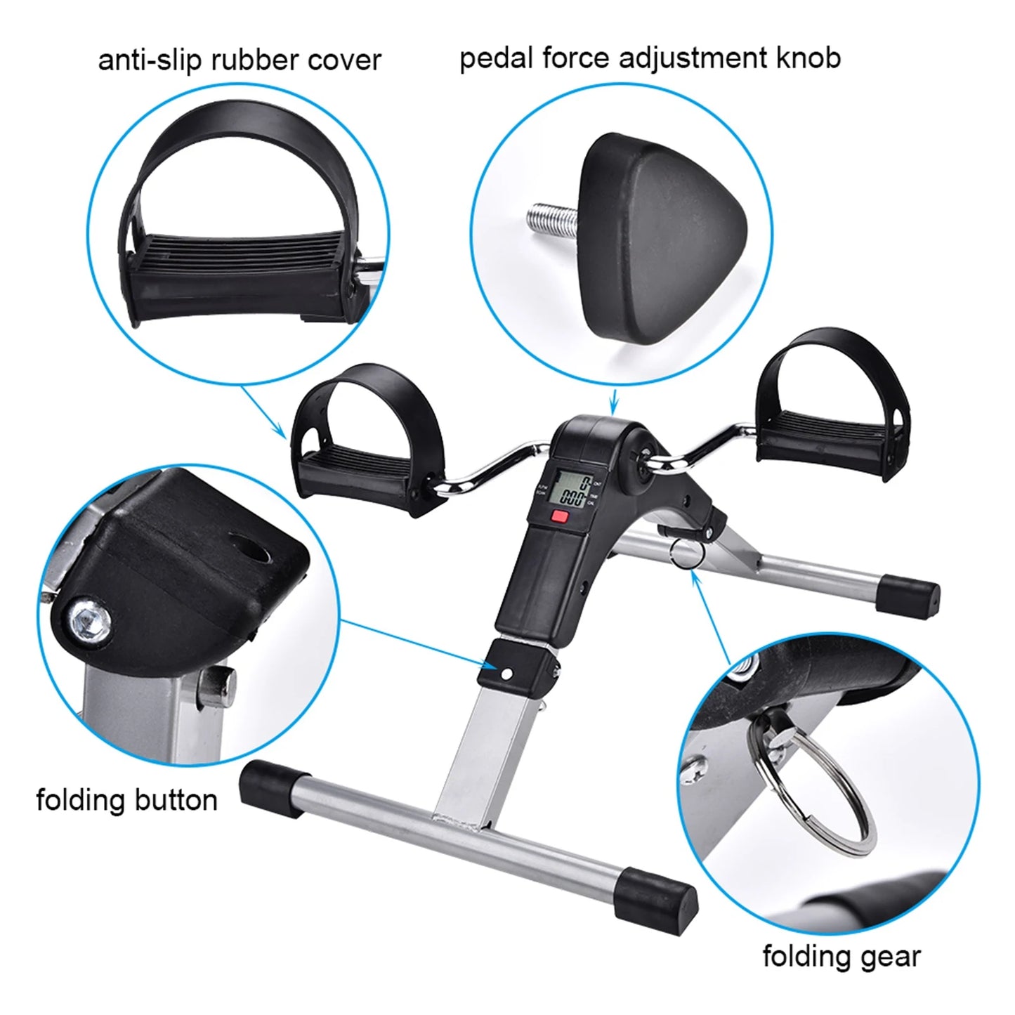 Cycling Trainer Exercise Cycling Gym Exercise Indoor Folding Cycling Trainer Cycle Pedal Fitness Exerciser Leg Workout