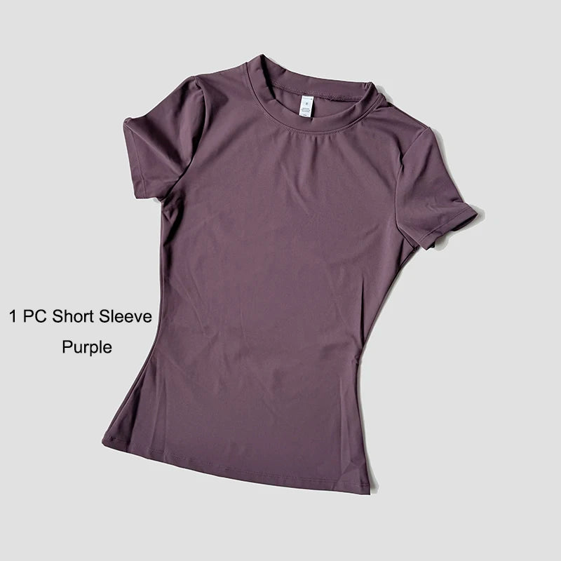 Sports Sets Fitness Hip-lifting Tight Top Short Sleeve Running Workout Gym Shorts Tracksuits For Women Breathable Sports Suits